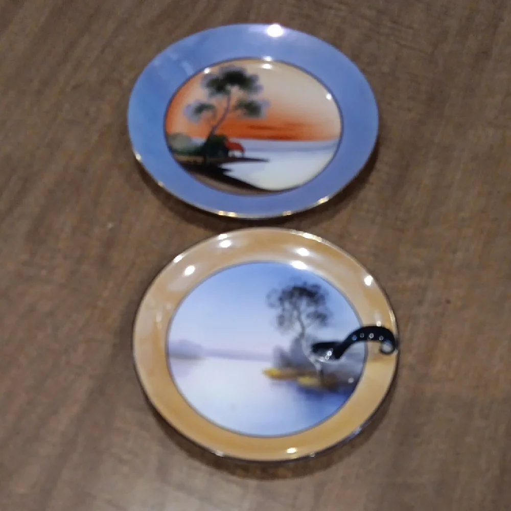 Noritake Hand Painted Plate with Green Marking